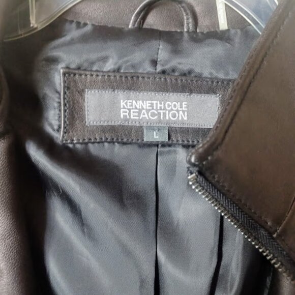 Kenneth Cole Reaction Leather Moto Jacket - Women's L - Black - Picture 6 of 12